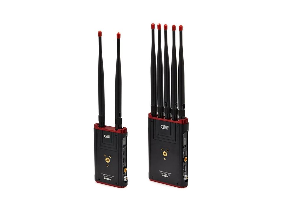 CVW Crystal Video Pro300 Plus: sender med to antenner og mottaker med fem.